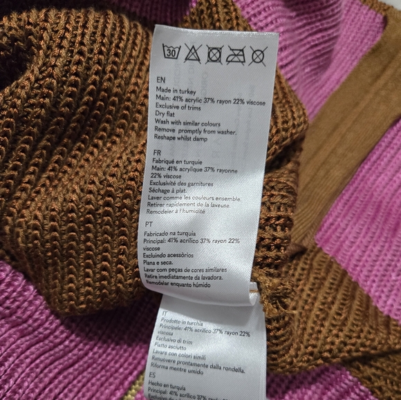 VARLEY Panama Knit Colorblock Metallic Caramel Cafe Sweater Sz S NWT - Picture 11 of 12